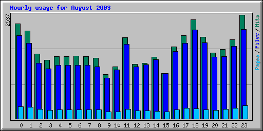 Hourly usage for August 2003